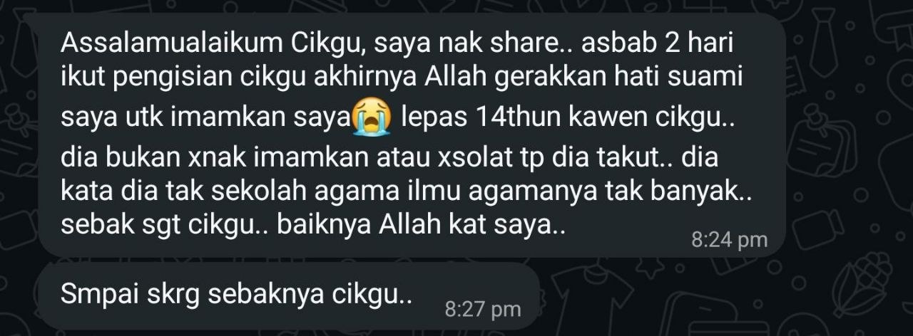 Testimoni pengisian video terapi