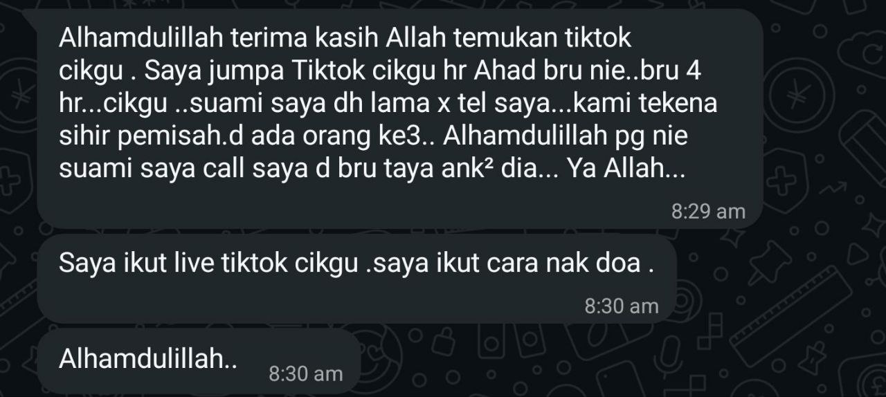 Testimoni pengisian video terapi